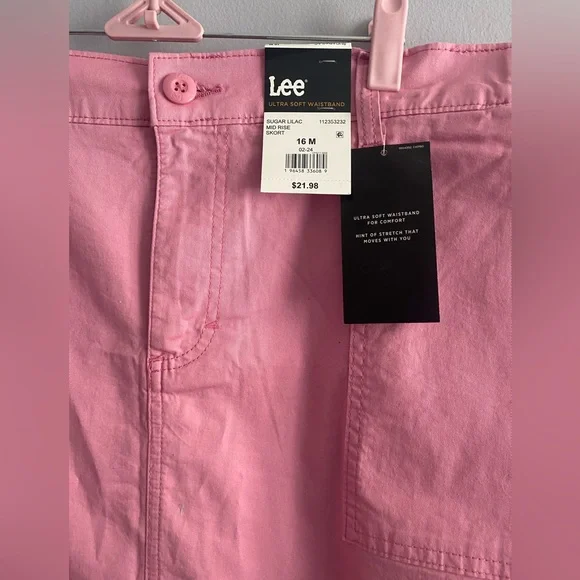 Lee Pink Mid-Rise Skort NWT SIZE 16 - Picture 4 of 7